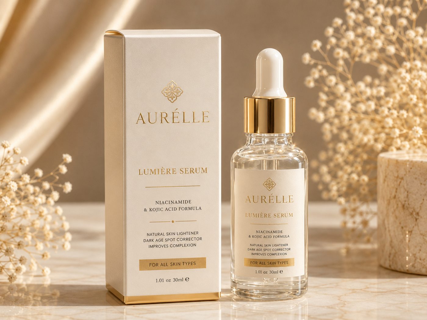 Aurélle Lumière Serum bottle and box