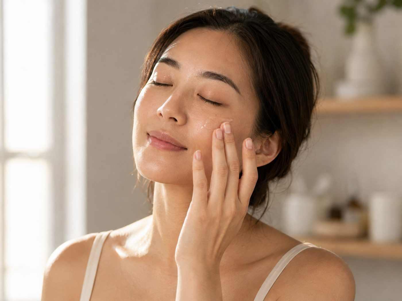 Woman applying Lumière Serum